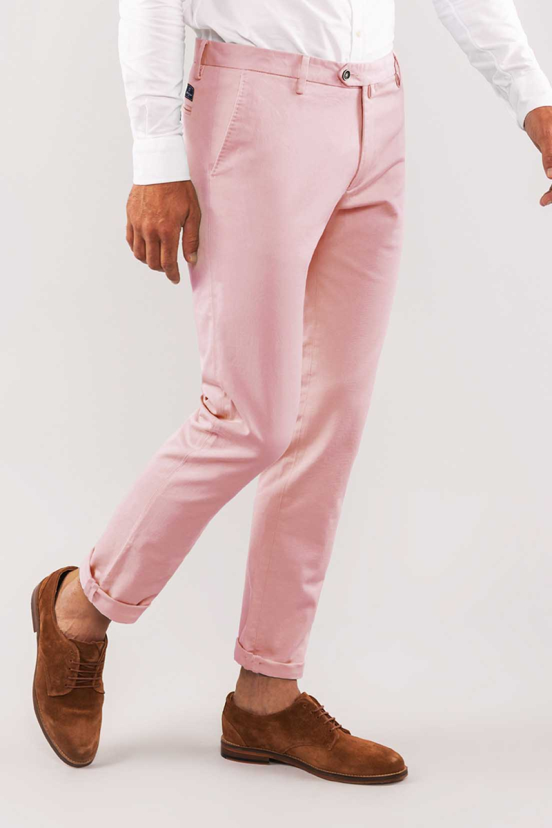 Pantalon chino homme shops rose