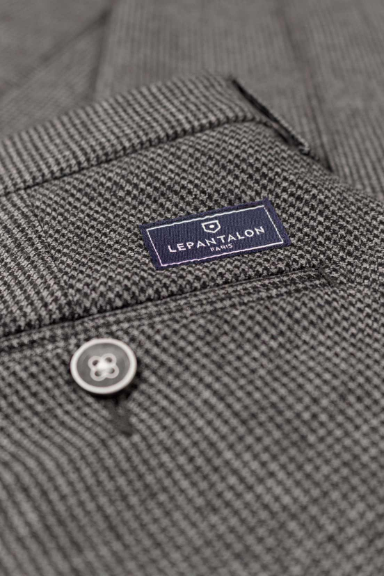 Houndstooth Grey Wool Flannel